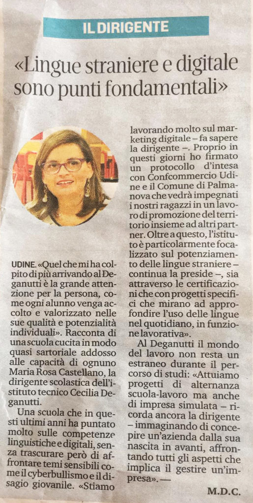 Articolo Messaggero Veneto