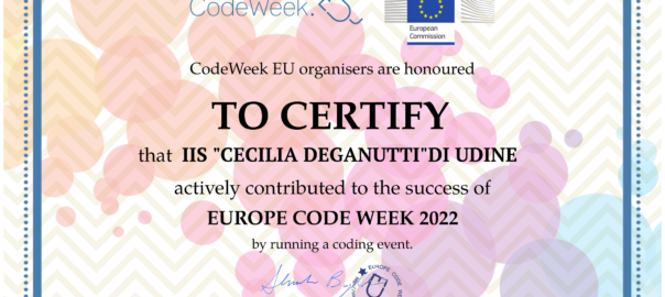 Certificato partecipazione EU Code week 22